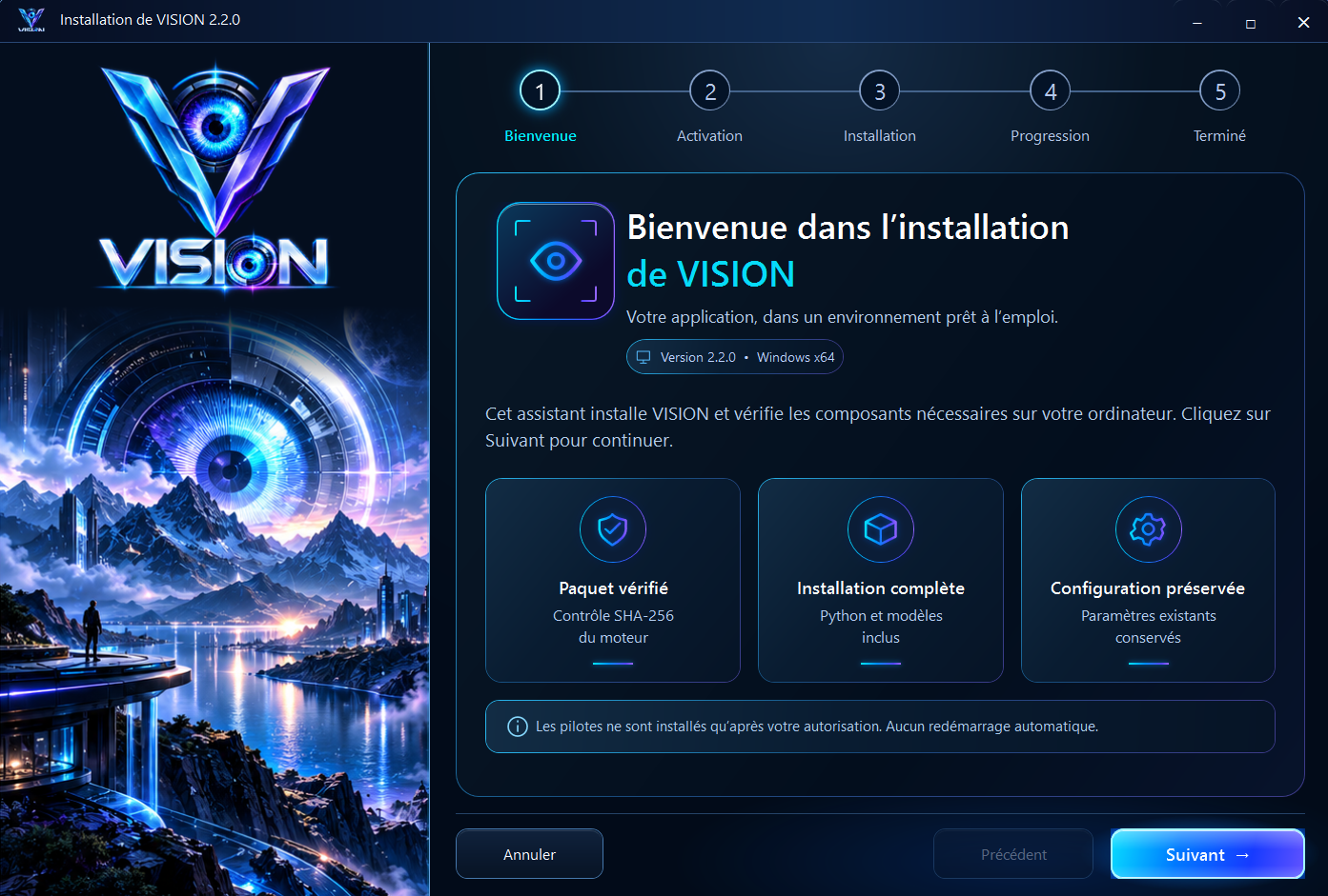 Véritable installateur VISION 2.2.0
